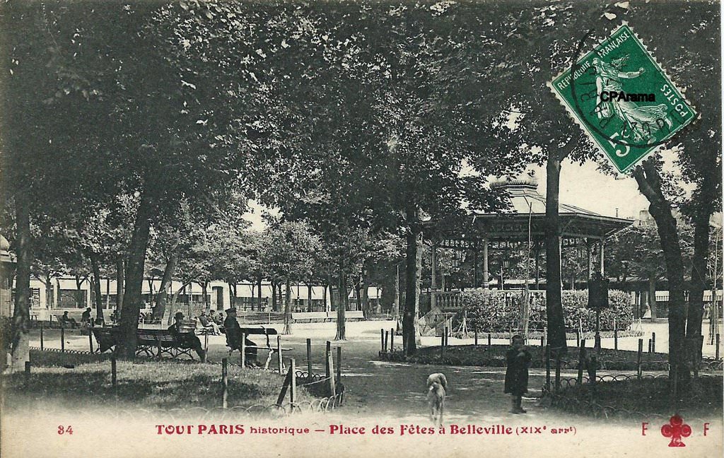 TOUT-PARIS historique - Place des Fêtes à Belleville (XIX° arrt) - Editeur : Fleury n°34